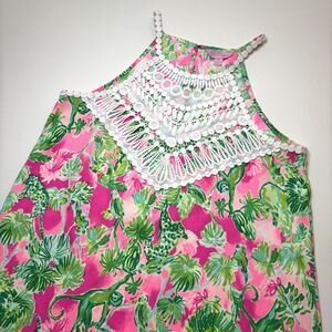 Lilly Pulitzer Pearl Soft Shift Dress Raz Berry Catty Shack Womans Size 6 Floral
